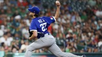 Italy starting pitcher Aaron Nola (27) pitches against Mexico in the first inning at Daikin Park