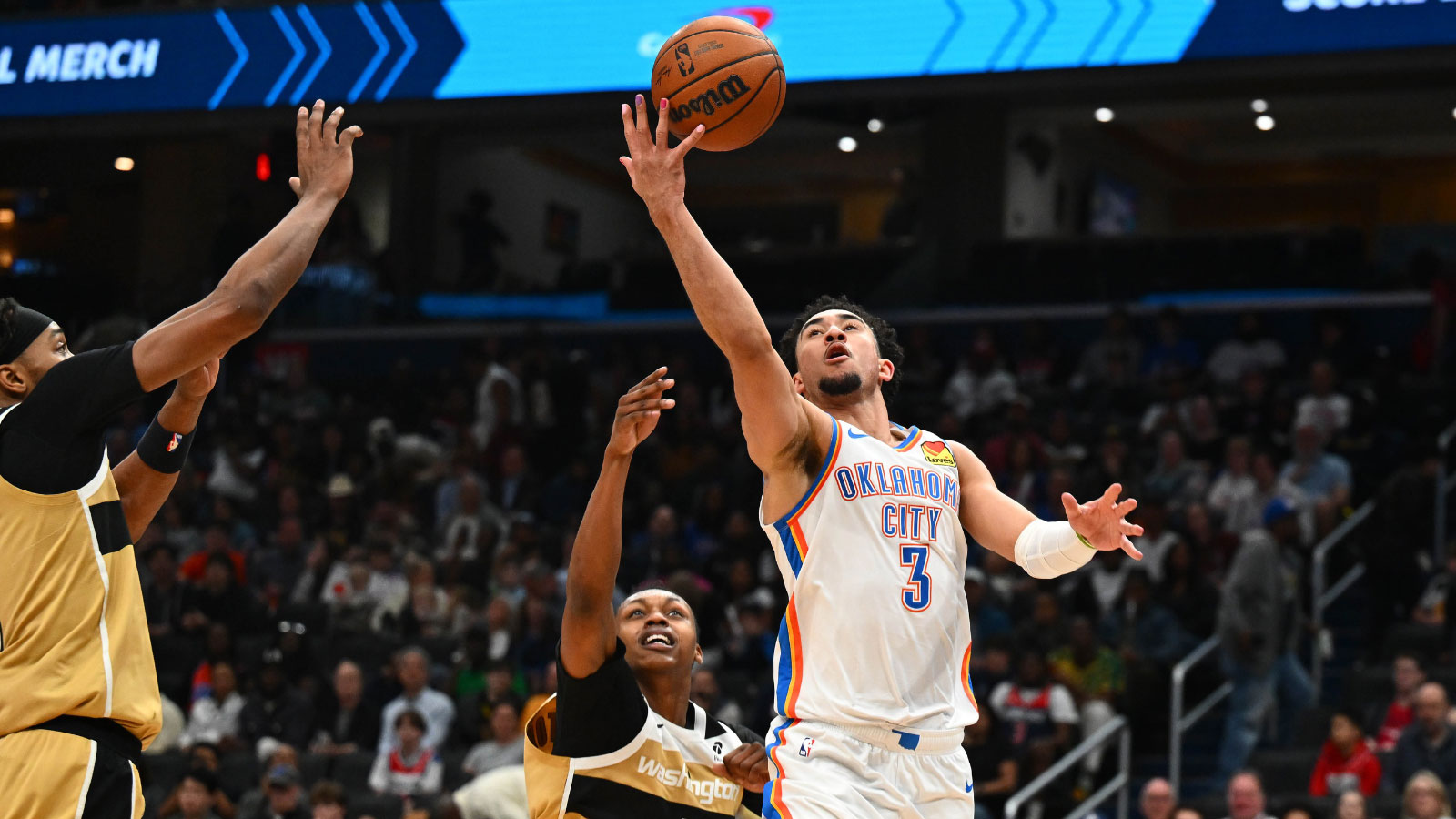 Thunder guard Jared McCain (3) during the second half at Capital One Arena