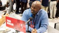 Tampa Bay Buccaneers head coach Todd Bowles speaks to reporters and the media during the 2026 NFL Annual League Meeting at the Arizona Biltmore