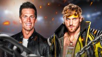 NFL legend Tom Brady and WWE Superstar Logan Paul, who will participate in the Fanatics Flag Football Classic.