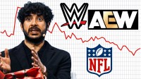 Tony Khan, WWE, AEW, and NFL logos