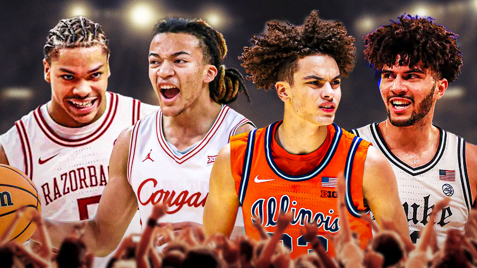 Cam Boozer, Darius Acuff Jr., Kingston Flemings, and Keaton Wagler