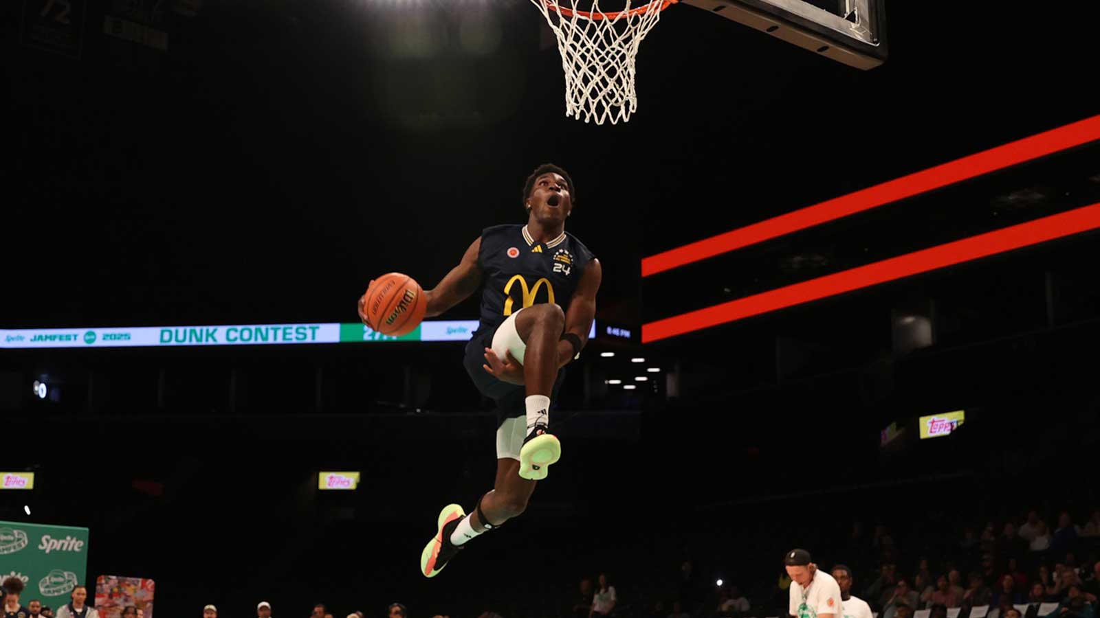 McDonald’s All American West forward Tounde Yessoufou (24) dunks the ball during the Sprite Jam Fest at Barclay's Center.