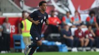 US Men's National Team midfielder Tyler Adams (4) in action against South Korea during the first half at Sports Illustrated Stadium.