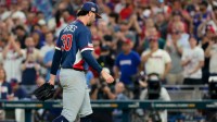 United States pitcher Paul Skenes (30) exits in the fifth inning against the Dominican Republic during a semifinal game of the 2026 World Baseball Classic at loanDepot Park.