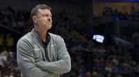 Vanderbilt Commodores head coach Mark Byington watches against the Florida Gators during the second half at Bridgestone Arena.