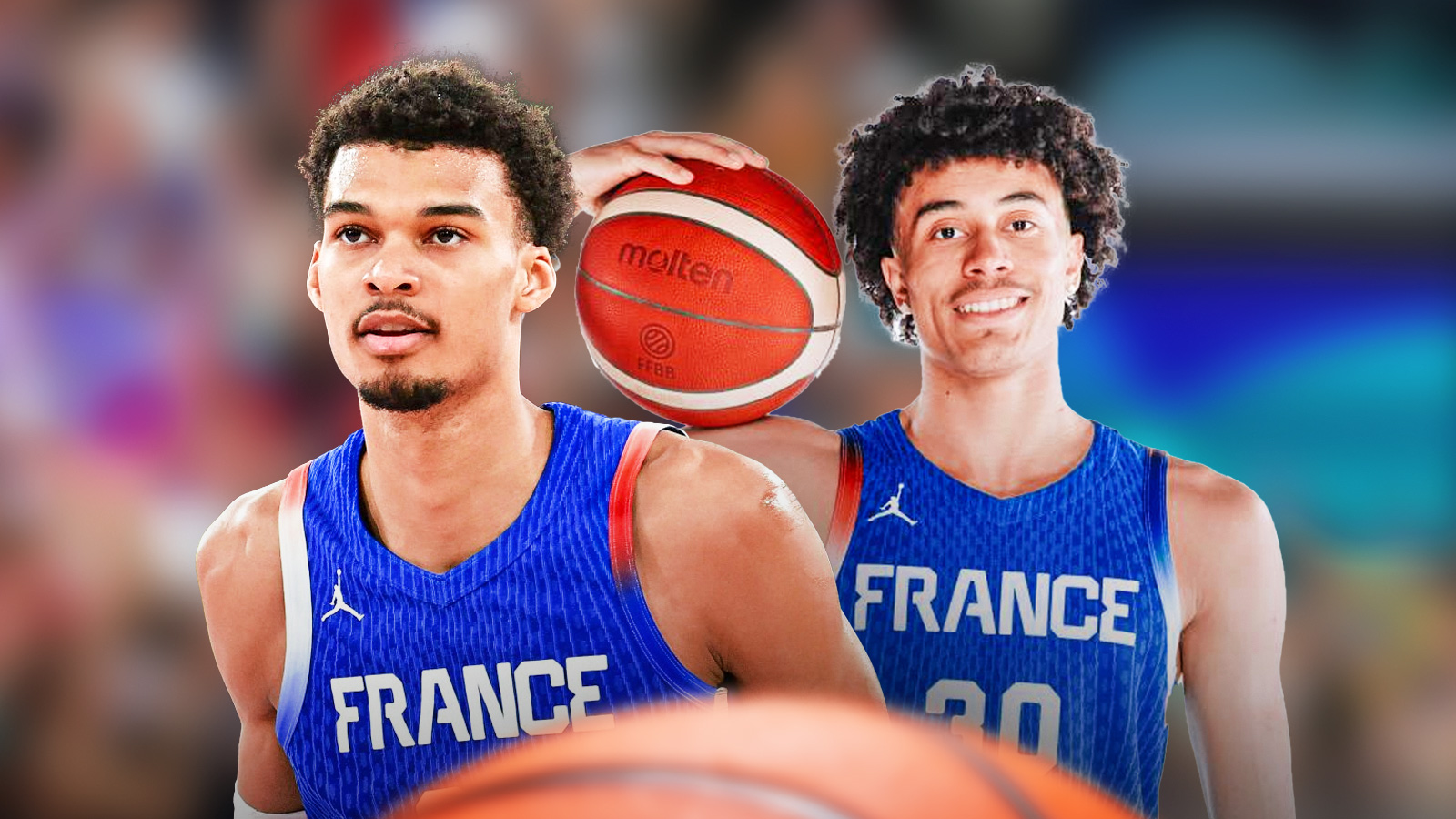 Victor Wembanyama and Nolan Traore in France uniforms
