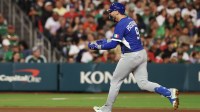 Italy first baseman Vinnie Pasquantino (9) celebrates his third home run of the game against Italy in the seventh inning at Daikin Park.