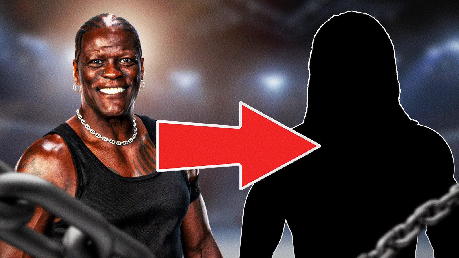 WWE star R-Truth with a silhouette of his new hair look.