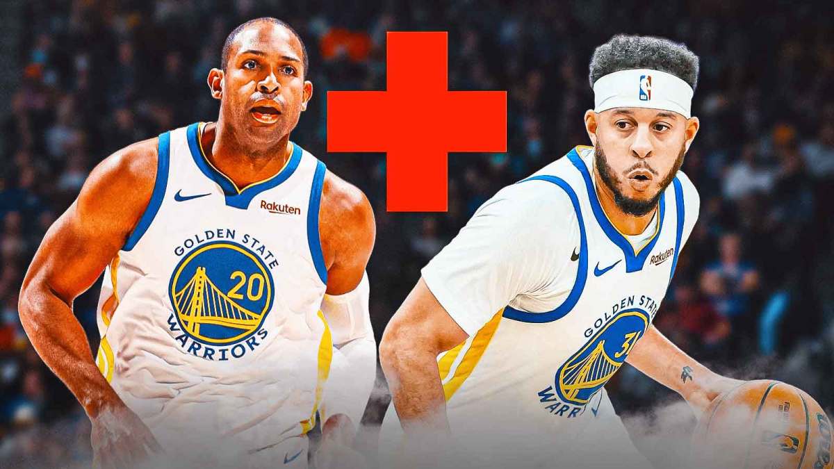 Al Horford and Seth Curry with an injury symbol next to them