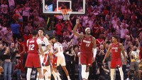 Fans react after Miami Heat center Bam Adebayo (13) becomes the NBA's second highest scorer of points in a game against the Wshington Wizards at Kaseya Center.