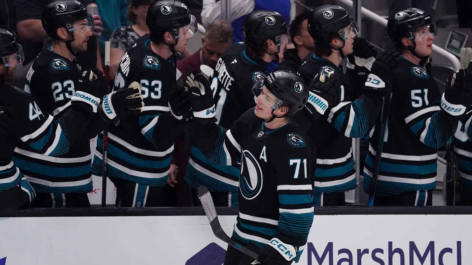 Watch Sharks’ Macklin Celebrini notch his 100th point of sophomore season