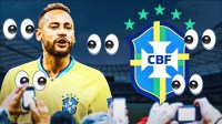 Neymar, Brazil soccer national team logo, eyes symbols