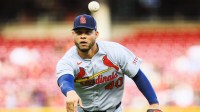 St. Louis Cardinals first baseman Willson Contreras (40) throws to first to get Cincinnati Reds second baseman Santiago Espinal (not pictured) out in the second inning at Great American Ball Park