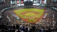 Fans watch from the stands as Mexico takes on Colombia during their World Baseball Classic game at Chase Field in Phoenix.