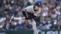 New York Yankees starting pitcher Max Fried (54) throws against the Seattle Mariners during the first inning at T-Mobile Park.
