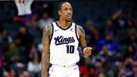 Kings guard/forward Demar Derozan (10) reacts