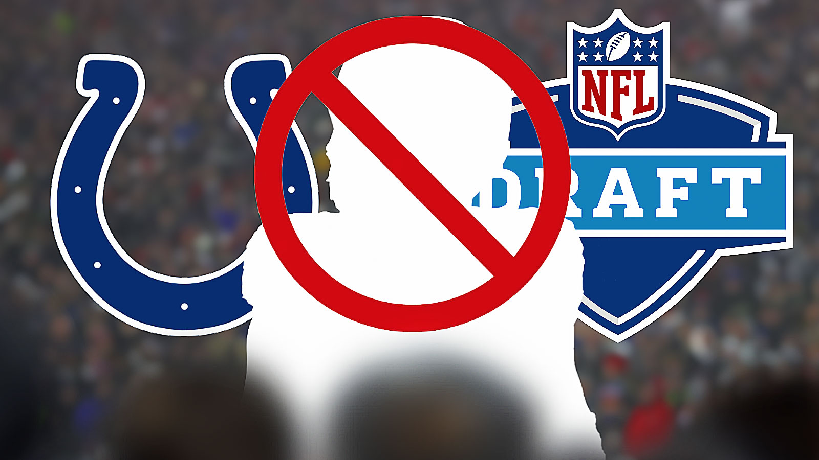 Silhouette of a football player with a big red "no" circle around him