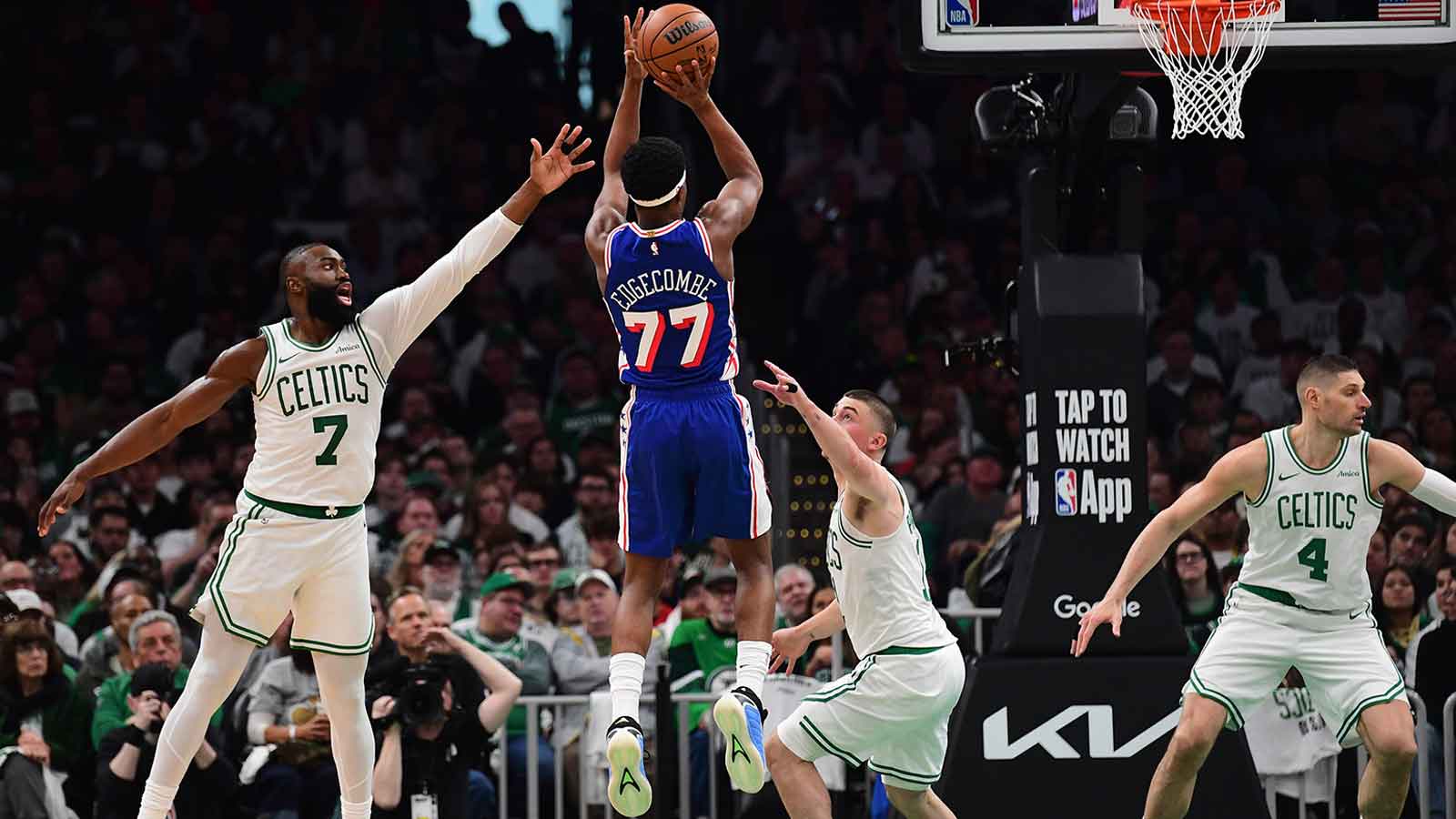 VJ Edgecombe, Tyrese Maxey lead 76ers past Celtics for Game 2 win