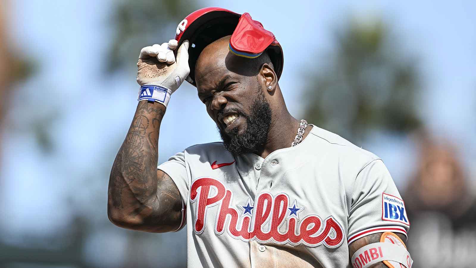 Phillies OF Adolis Garcia’s season is over after right lat surgery