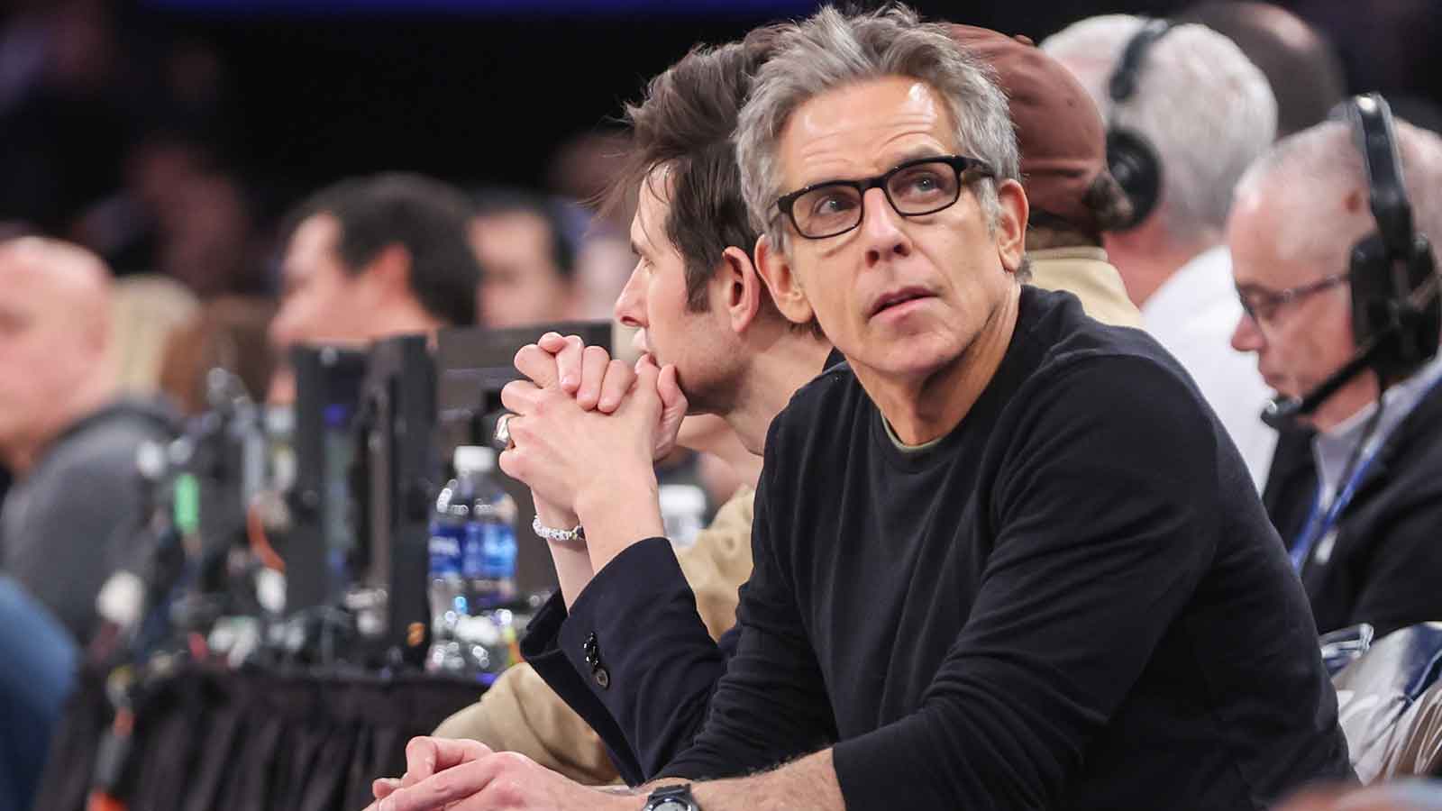 Ben Stiller at New York Knicks game against the Minnesota Timberwolves in January 2025.