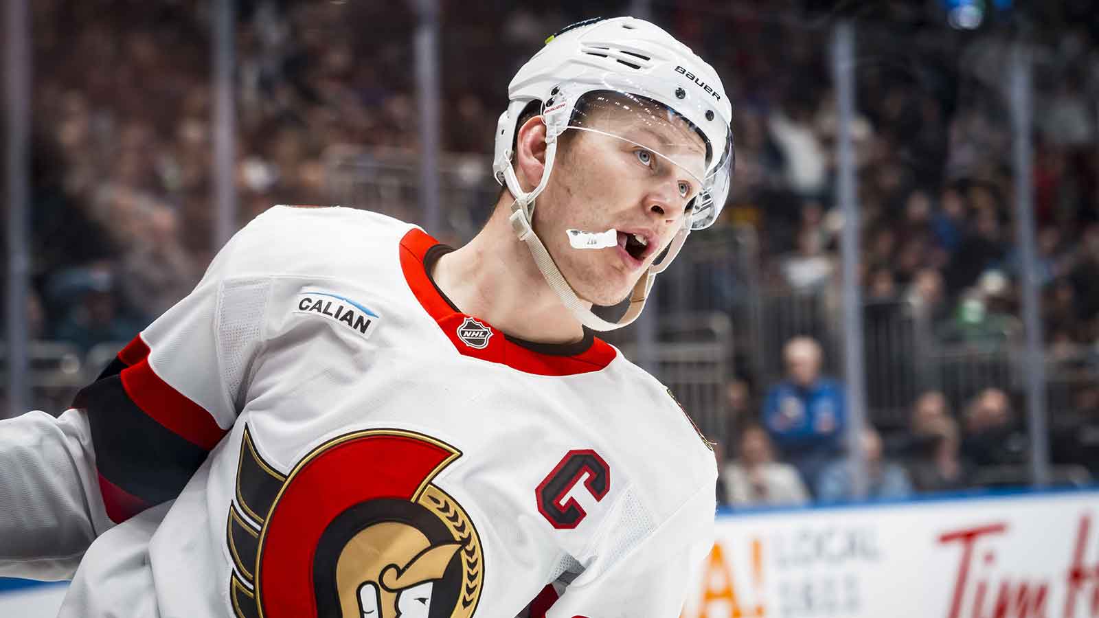 Senators’ Brady Tkachuk breaks silence on dad’s comments on podcast