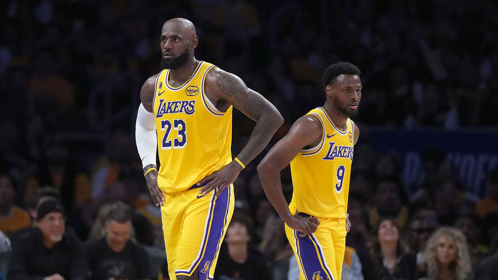 Bronny, LeBron James connect for father-son alley-oop vs. Rockets