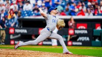 Chicago Cubs pitcher Cade Horton (22) delivers a pitch during the home opening game against the Cleveland Guardians, April 4, 2026, at Progressive Field in Cleveland, Ohio. © Andrew Dolph / USA TODAY NETWORK via Imagn Images