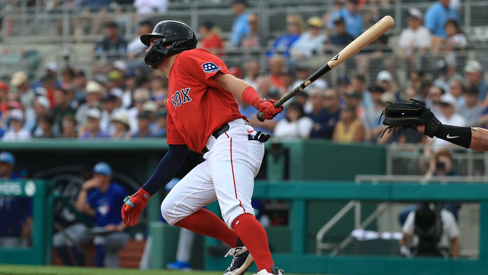 Red Sox’s Caleb Durbin reacts to being booed at Fenway Park