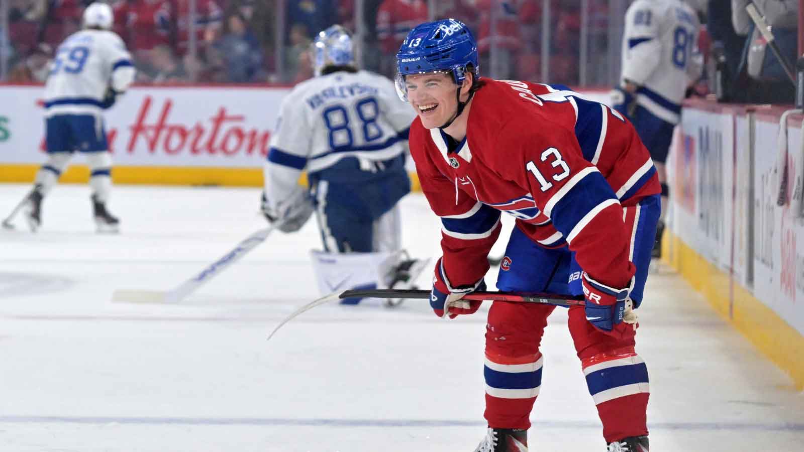 Canadiens’ Cole Caufield joins elite 50-goal club with smooth finish vs. Lightning