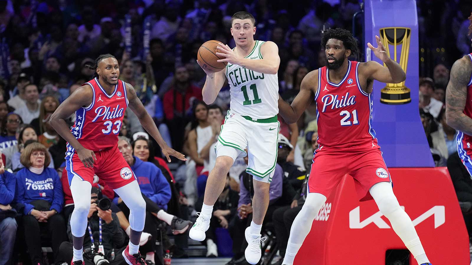 Payton Pritchard’s savage mic drop on Joel Embiid’s return after 32-point shellacking