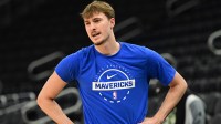 Dallas Mavericks forward Cooper Flagg (32) warms up before a game against the Milwaukee Bucks at Fiserv Forum.