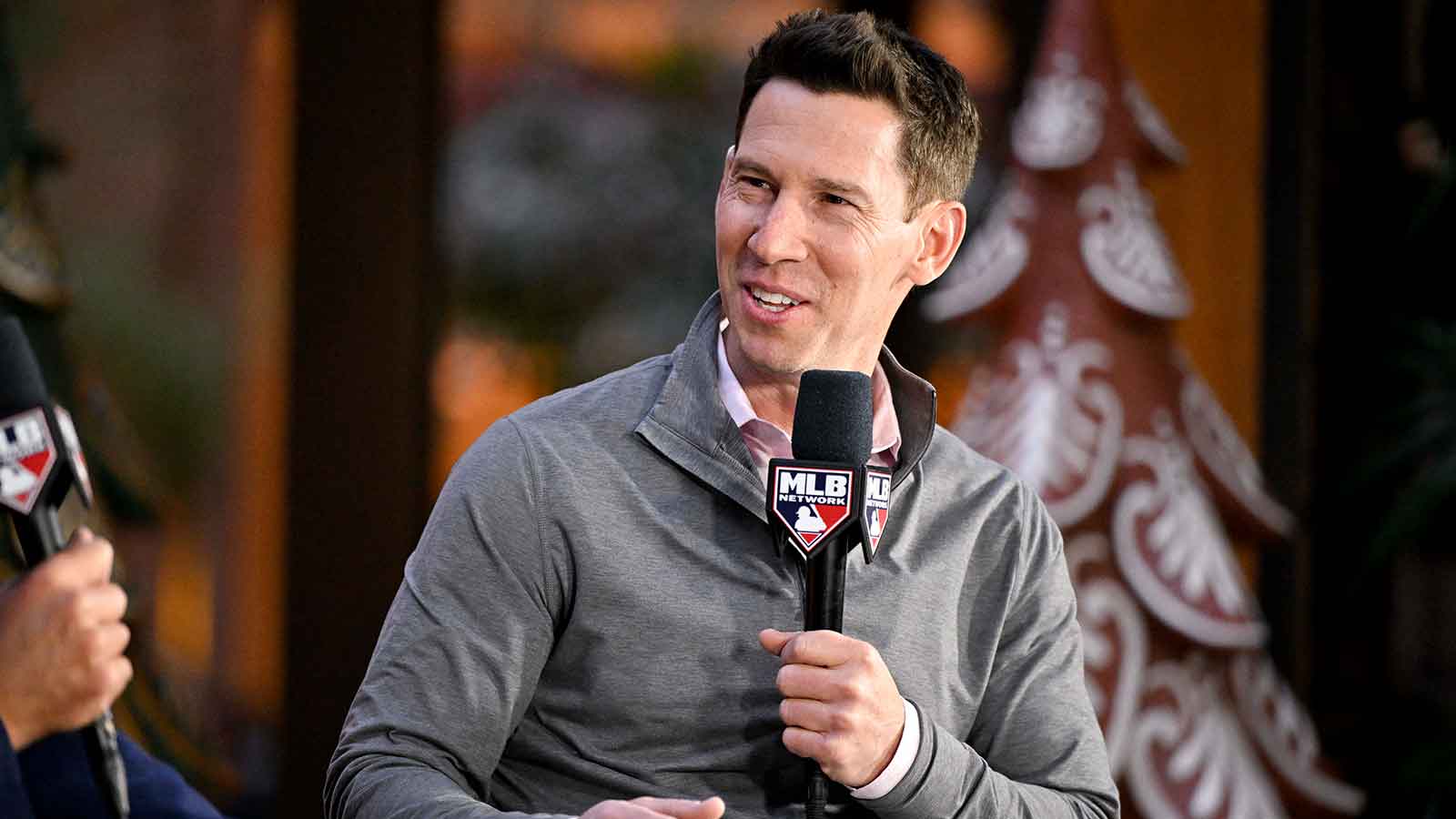 Boston Red Sox chief baseball officer Craig Breslow speaks with the media at the Hilton Anatole during the 2024 MLB Winter Meetings.