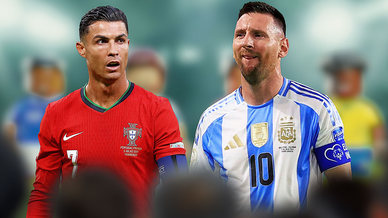 Cristiano Ronaldo & Lionel Messi, Background - Ronaldo, Messi, Kylian Mbappe, Vinicius Jr. Lego figures