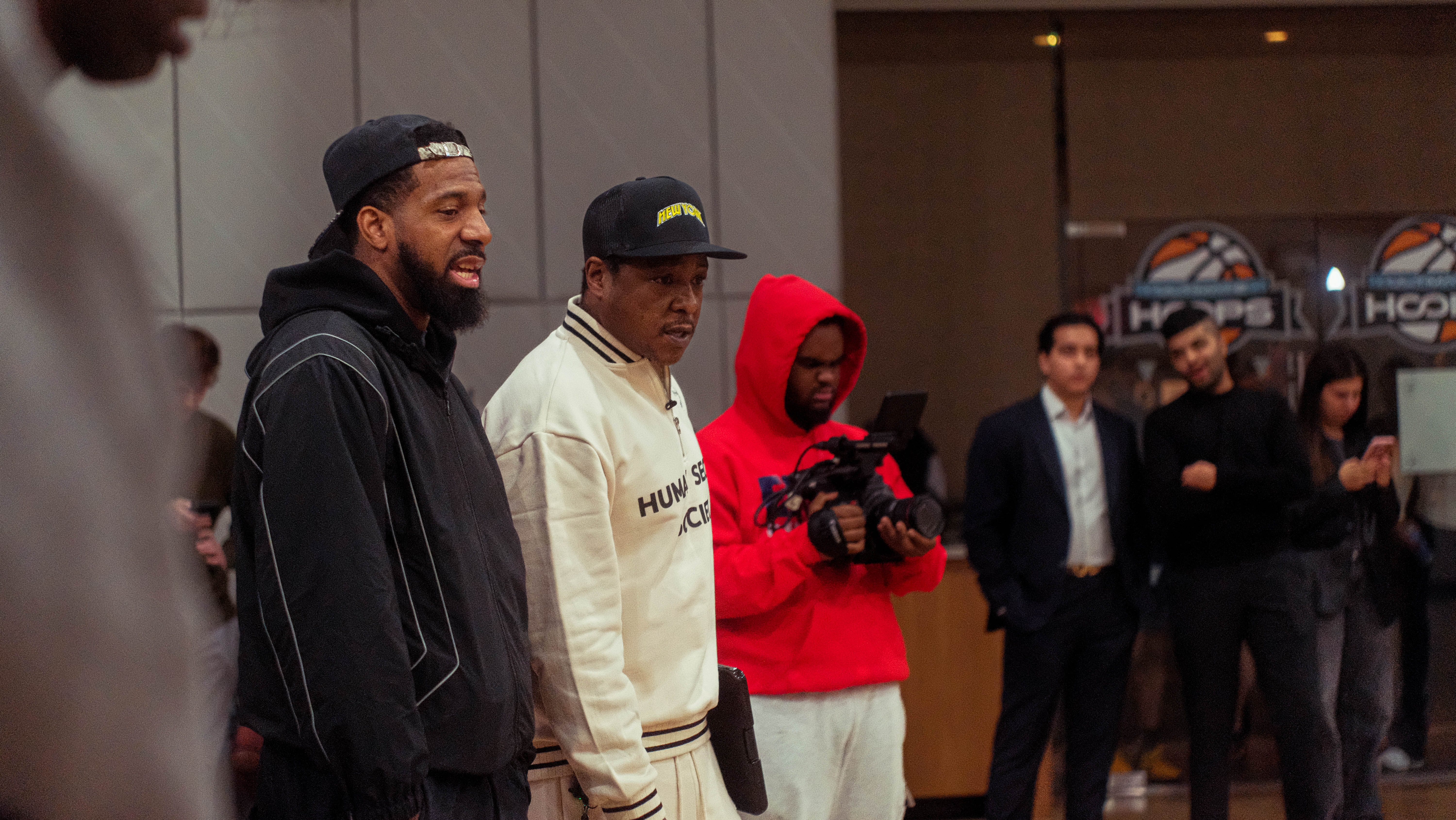 Jadakiss, OBL staffers at tryouts | Courtesy Vianni Laforce, OBL