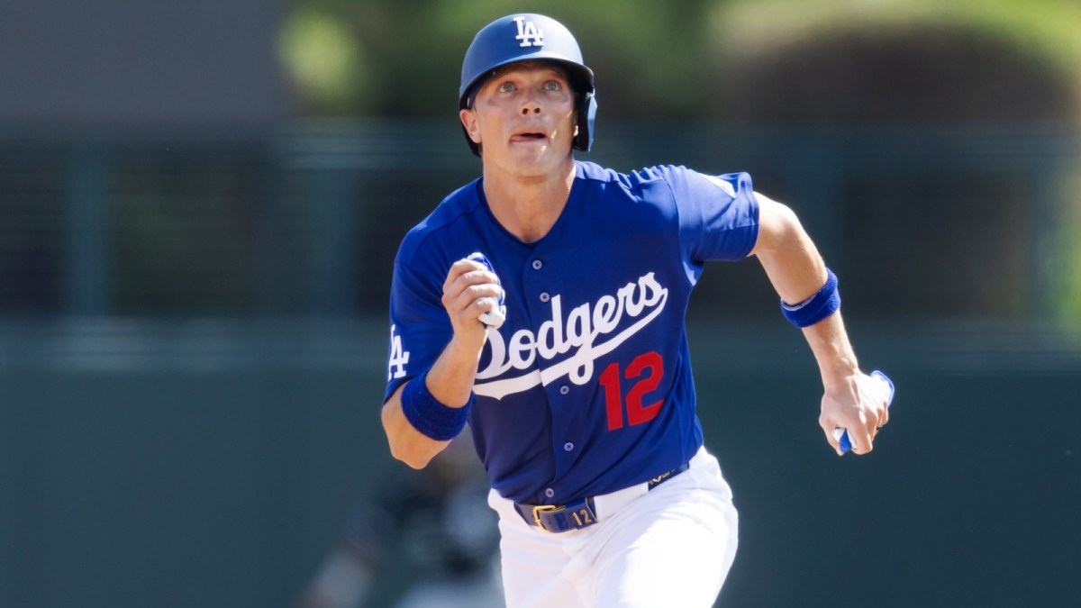 Los Angeles Dodgers outfielder Alex Call against the Chicago White Sox during a spring training game at Camelback Ranch-Glendale.