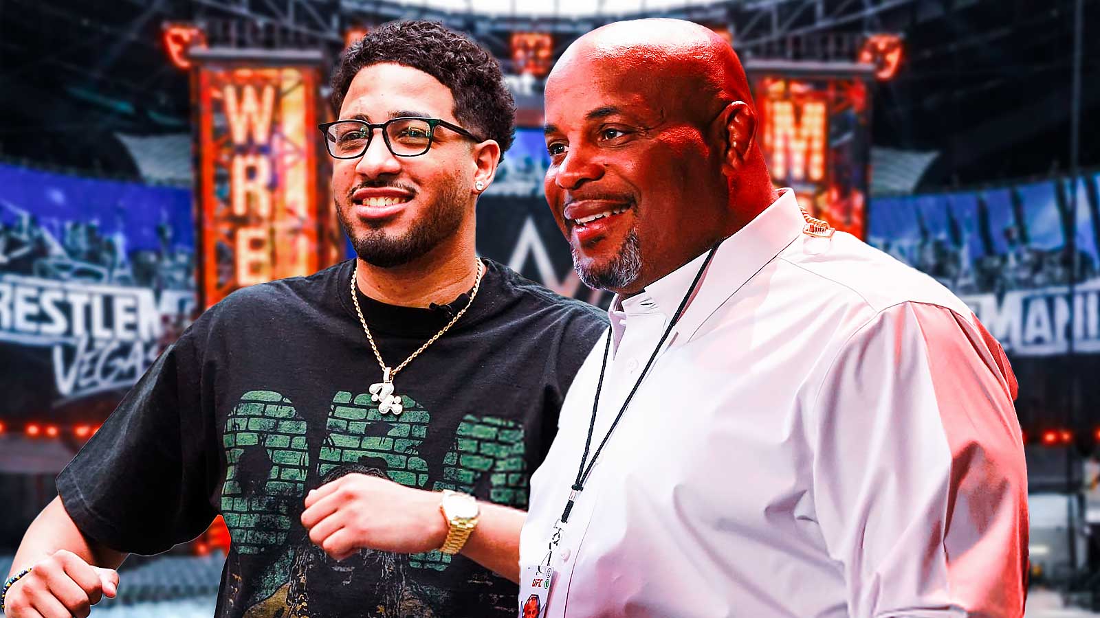 Tyrese Haliburton and Daniel Cormer at WWE WrestleMania 42
