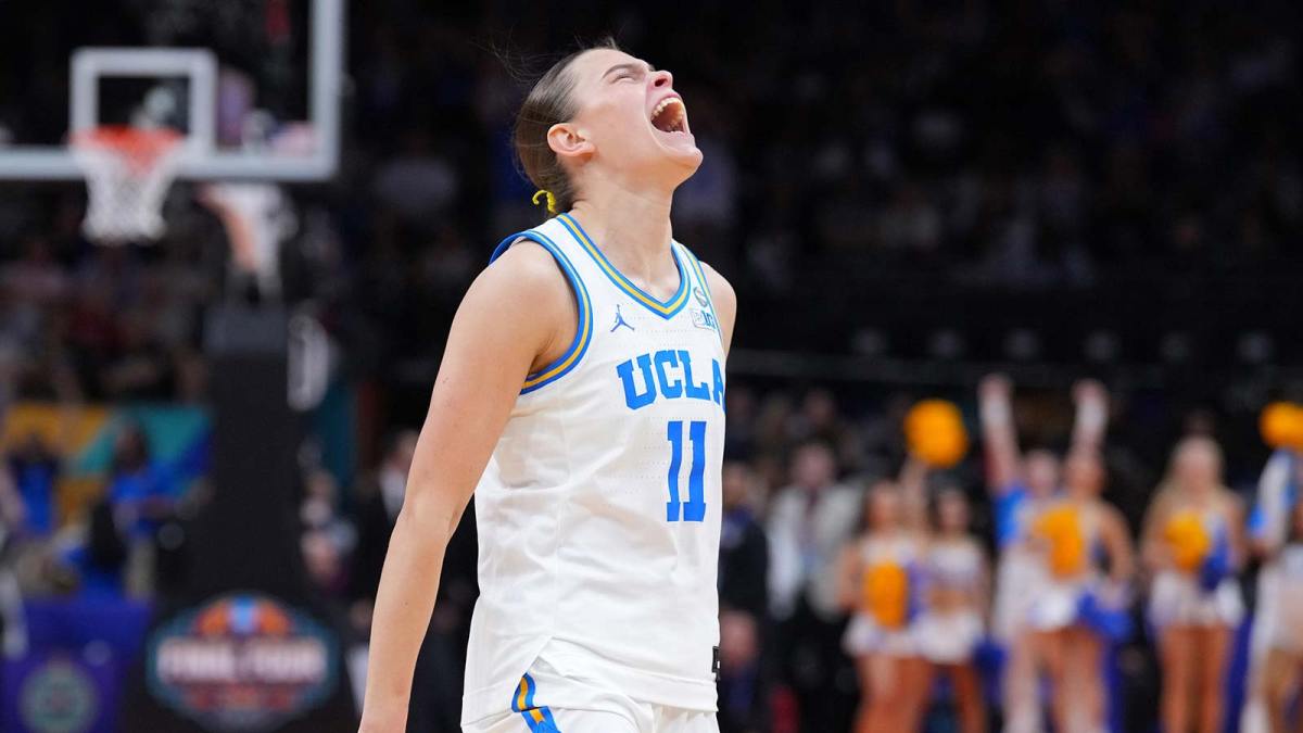 UCLA Bruins forward Gabriela Jaquez (11) celebrates in the second half against the South Carolina Gamecocks during the National Championship game of the women's 2026 NCAA Tournament at Mortgage Matchup Center.