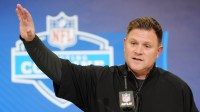 Green Bay Packers general manager Brian Gutekunst speaks at the NFL Scouting Combine at the Indiana Convention Center.