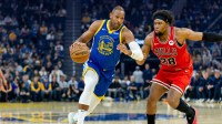 Golden State Warriors center Al Horford (20) drives during the first quarter against the Chicago Bulls at Chase Center.
