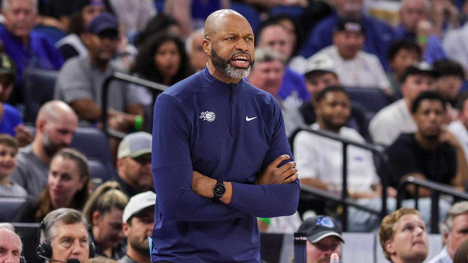 Orlando Magic head coach Jamahl Mosley during the first quarter against the Phoenix Suns at Kia Center. 