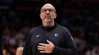 Dallas Mavericks Head Coach Jason Kidd looks on against the New Orleans Pelicans during the first half at Smoothie King Center.