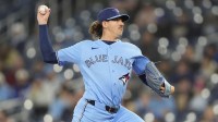Toronto Blue Jays starting pitcher Kevin Gausman (34) pitches to the Colorado Rockies during the first inning at Rogers Centre