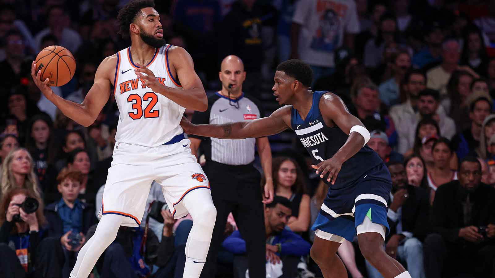 Knicks’ Karl-Anthony Towns shows love for Anthony Edwards after series win