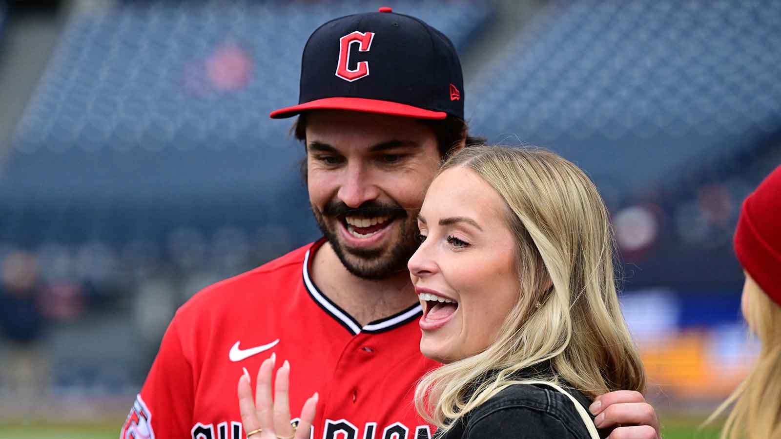 Guardians’ Austin Hedges explains why he proposed on field after game