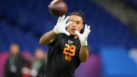 Southern California wideout Makai Lemon (WO29) during the NFL Scouting Combine at Lucas Oil Stadium.
