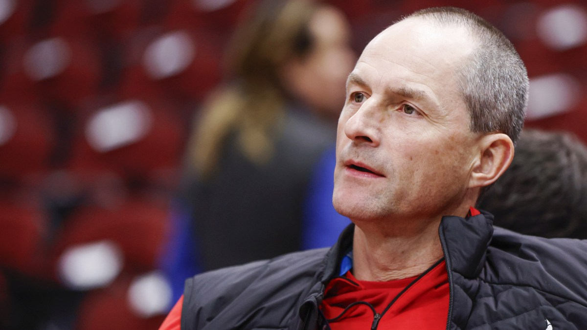 Chicago Bulls executive Vice President of basketball operations Arturas Karnisovas looks on before a basketball game between the Chicago Bulls and Orlando Magic at United Center.