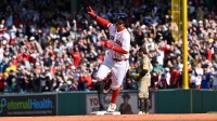 Boston Red Sox second baseman Marcelo Mayer (11) runs the bases after hitting a two run home run during the sixth inning at against the San Diego Padres