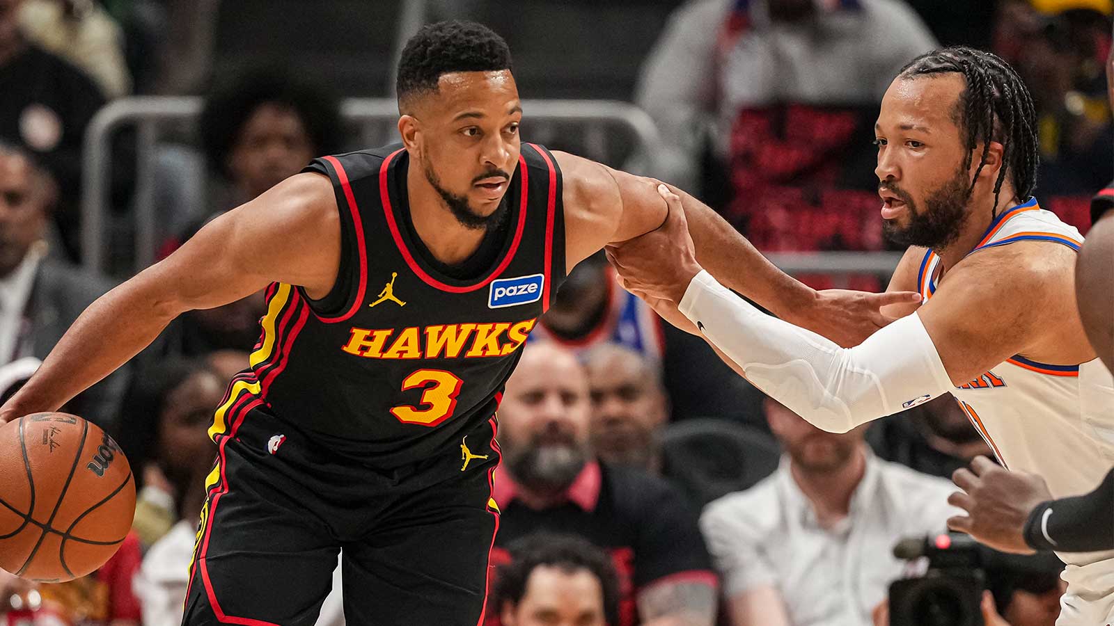 Hawks’ CJ McCollum compares Jalen Brunson foul call to ‘Broadway show’
