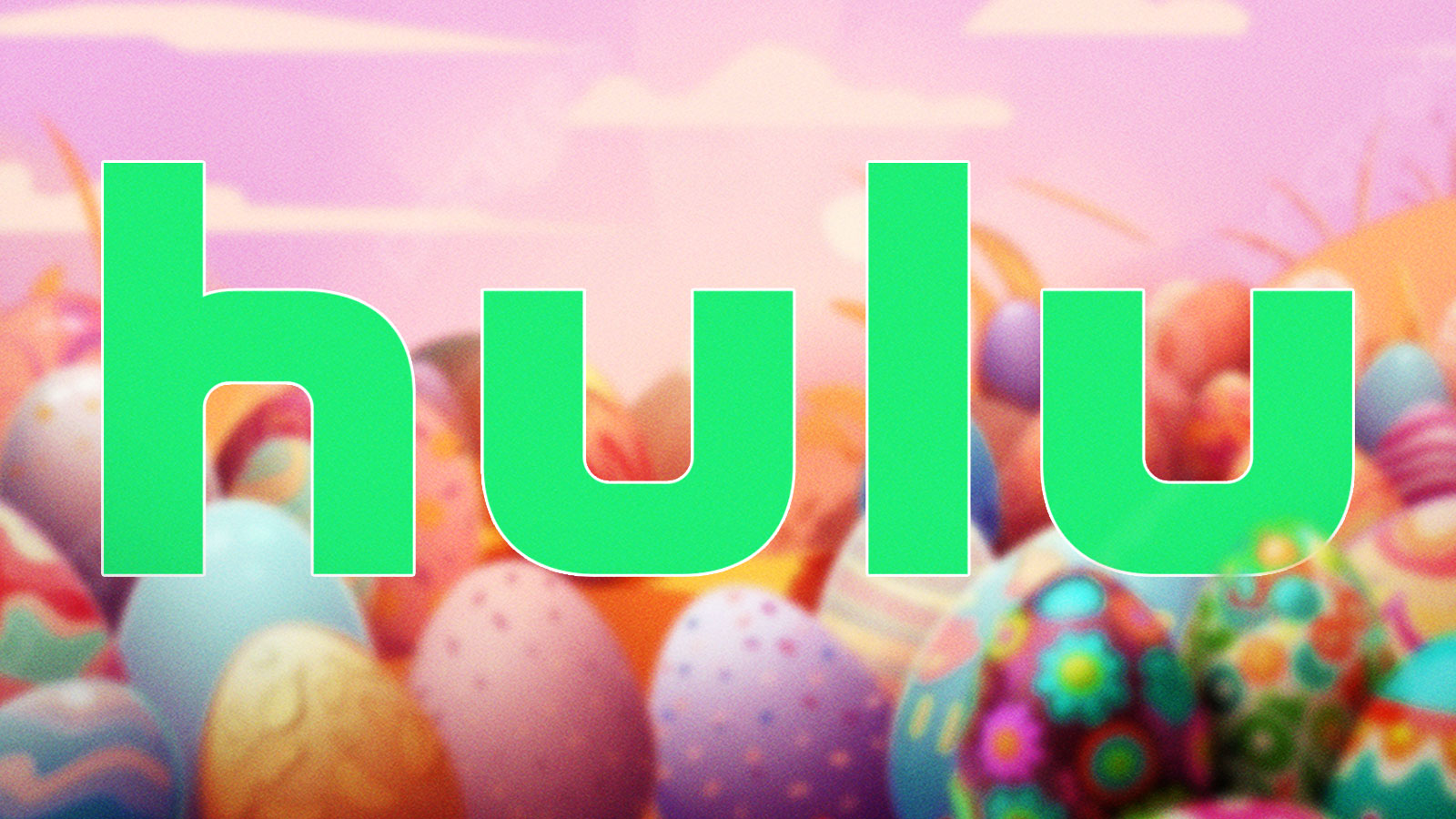 Hulu logo in front of Easter eggs.